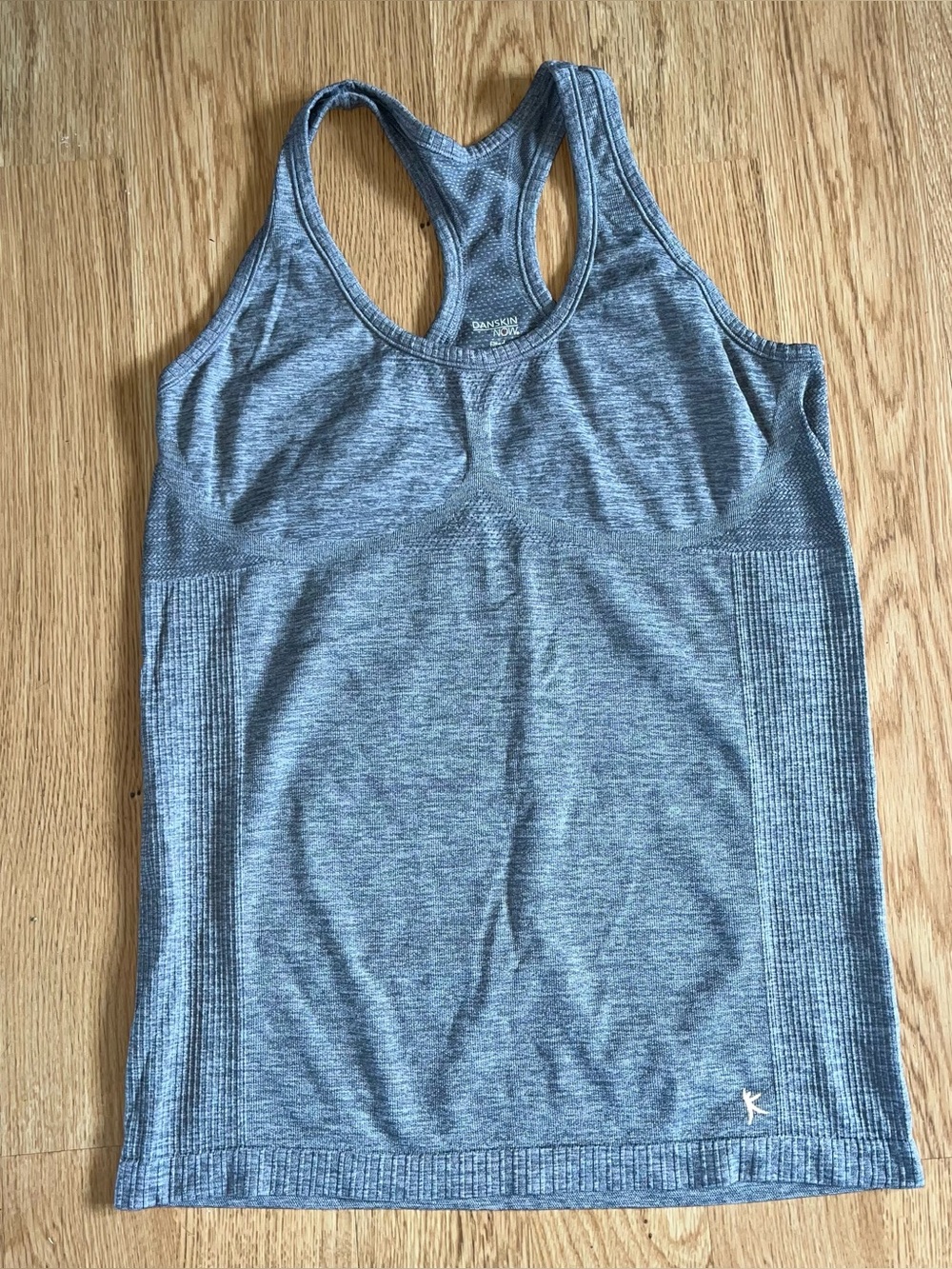 Danskin Now DRI MORE Women's XL Gray Heathered Fitted Racerback Tank Top